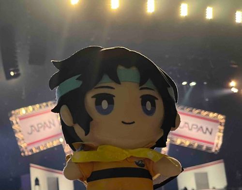テニフェスに行ってきたよ！
ステージセットの旗を持ってる感じで撮ってみたけど、そう見えるかな？🎌