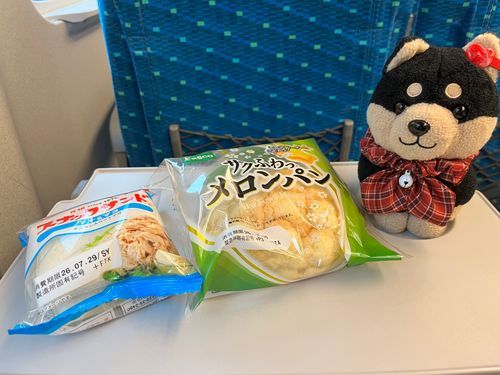 28日から京都に行ってたよ〜！！行きの新幹線にて