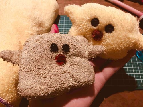 ふわふわぴきちの完成！
マミーにあげよっと！
［•ө•］ﾙﾝﾙﾝ