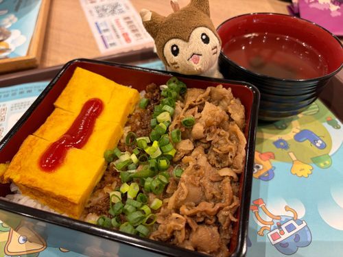 晩ご飯の玉子焼き牛丼