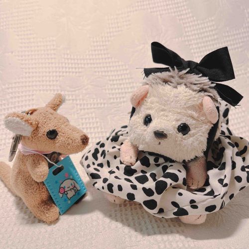 🦔じょんちゃんねー、おきがえしたじょん！
🦘はぁ〜じょんさん！ステキですよ！