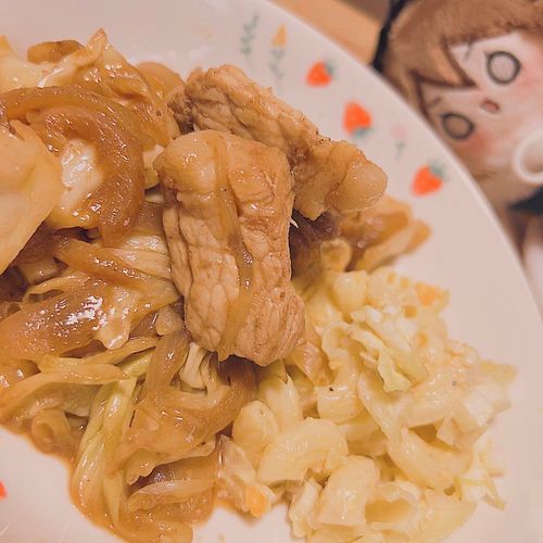 トンテキとマカロニサラダ〜!!!!
ウマウマ!!