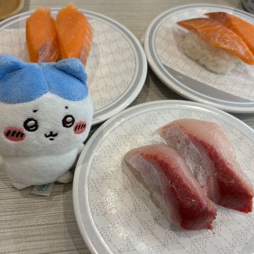 「はま」だッ🍣
最初はいつもサーモン&はまち
てかそればっかりだよねッッ‼️