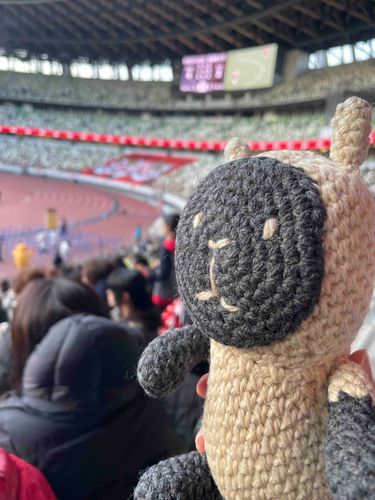 今日はねぇ、パァパとマァマの付き添いで、ラクロスなるスポーツを観に行ったのぉ〜🥍
ちっこいボールを長い棒とアミアミでキャッチしたり投げたりしててすごかったヨォ