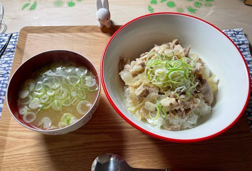 げきウマ豚丼とチーズケーキです。人間はどんどん自分が好きな味を作れるようになってきてえらいですねー！さいこうです！