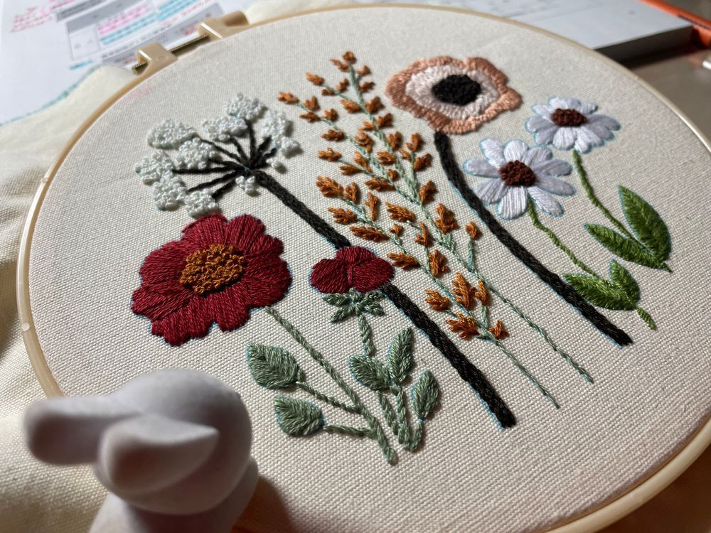 そういえば刺繍終わりました！勉強も終わったのでしばらくはゆっくりできますね〜！