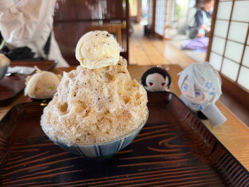 かき氷ばっかり食ってるにゃっ！
団五郎茶屋の伊勢なかむらコーヒー氷だよ😋
和な空間で良かったでしょ🥰
あなたたちにはやはり和が合うね☺️
