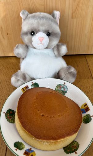 アメです！今日のおやつは
ふわふわの生どら焼きなのです！
中にホイップクリームと餡が入っていて
甘くて美味しいのです！
