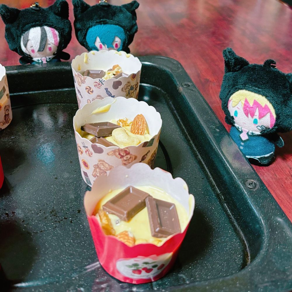 今日はマフィンを作りましたよ🧁
へへっ、なかなかうまくできましたね！