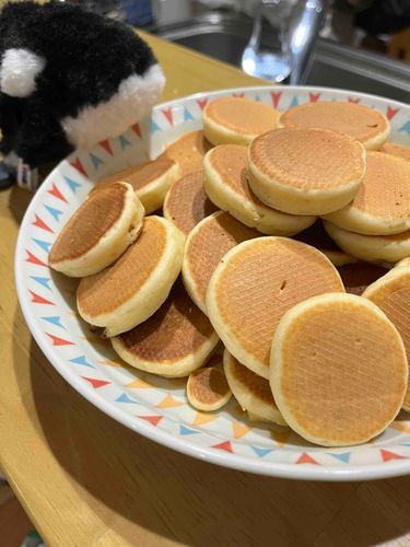 ミニパンケーキ！いいにおい。
たべやすそうだね！