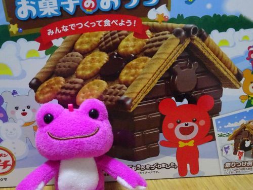 今日ねお菓子の家をお姉ちゃんと作ったよ〜