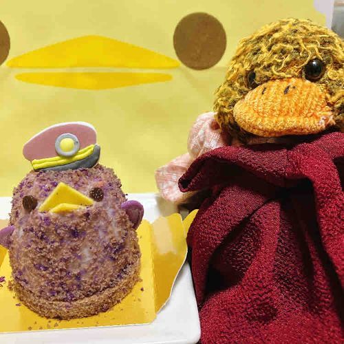 いつもと違う姿のぴよりんがウチまで来てくれたよ！運ぶのきんちょーしたらしい🐤