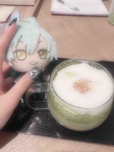 まっちゃ🍵のカフェに行った！ちょっとシナモン？のにおいがしておいしかったよ！