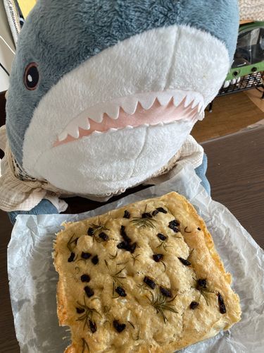 さめこだよ🦈
今日ねぇ、さめちょきパン店オープンしてたの
ドライトマトとローズマリーのフォカッチャとごまチーズのソフトフランスだよ
近所にある公園でべるさんが仲良しになった黒羽組の組員さんたちに人気でゆのに「カラスさんたち相手にベランダでお店開くのやめて！」って怒られちゃったよ
さめこゆのにいい？って聞いたのに！
すいちゃんは大きいカラスさんに「ここすいちゃんちなので！！」って喧嘩売ってたけど軽くあしらわれてたよ