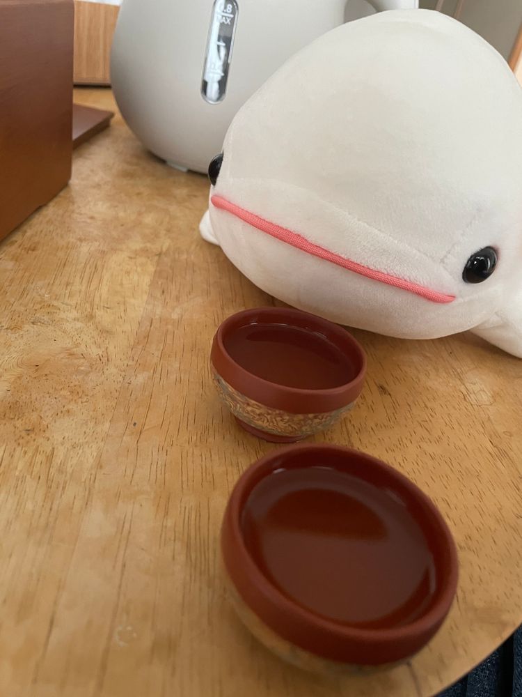ゆのが寒い寒いっていいながら、前に知り合いのおねぇさんにもらった桐柏毛尖っていう緑茶を入れてくれたよ
べるさん用のちっちゃい湯呑も出してくれたの
でもべるさん、お茶よりおやつがほしいなぁ