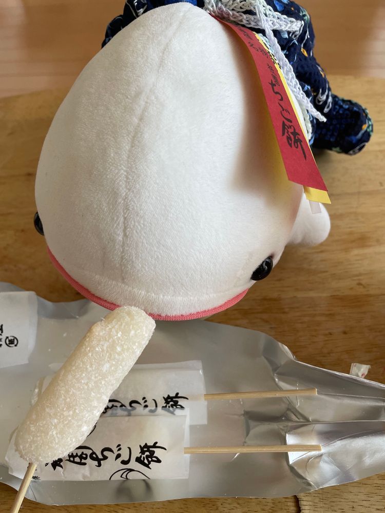 とーちゃんとおかーさまがお土産くれたの！！
全部べるさんのおかし！！！
八つ橋に絵が書いてあってかわいいの！
柔らかいおもち美味しかったの！！
八つ橋の半分とプレッツェルがのったおかしはゆのに「また明日ね！」って取り上げられたの！
べるさん全部食べるつもりだったのに！！！