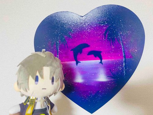 ハートキャンバスのスプレーアート💜
いつもお世話になってるとこで前回お願いしたら描いてきてくれた😭💖