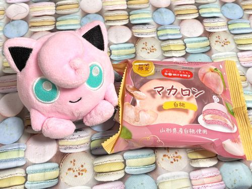 プリン色の桃マカロン！すごくおいしかった！🍑