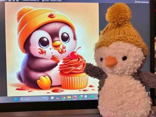 🐧みてこれ、チャットじーぴーてぃーちゃんが、あたちのにがおえかいてくれた！かわい〜🥰