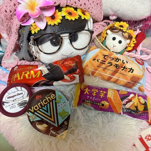 朝5時からアイスパーティーをしたんだよぉ〜！モチ🍡はパルムをリクエストしたんだよぉ〜！クッキー&クリームは好物なんだよぉ〜！モチ🍡
リアリィ🐶はバニラモナカをリクエストしたの〜♡リアリィ🐶