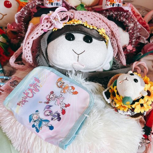 数日前にもピンクのを買ったけど色違いでWATS×お邪魔女どれみのマルチポーチ買ったんだよぉ〜！モチ🍡
パスポートも通帳も他にも入るサイズなの〜♡チャック付きだから安心なの〜♡リアリィ🐶