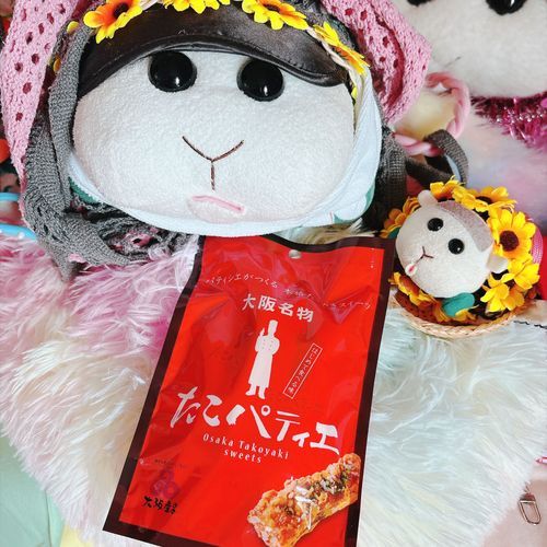 人気の大阪土産らしいたこパティエ🐙を食べたんだよぉ〜！モチ🍡は美味しかったけど賛否わかれる気がするんだよぉ〜！モチ🍡
リアリィ🐶6個中3個食べたの〜♡リアリィ🐶