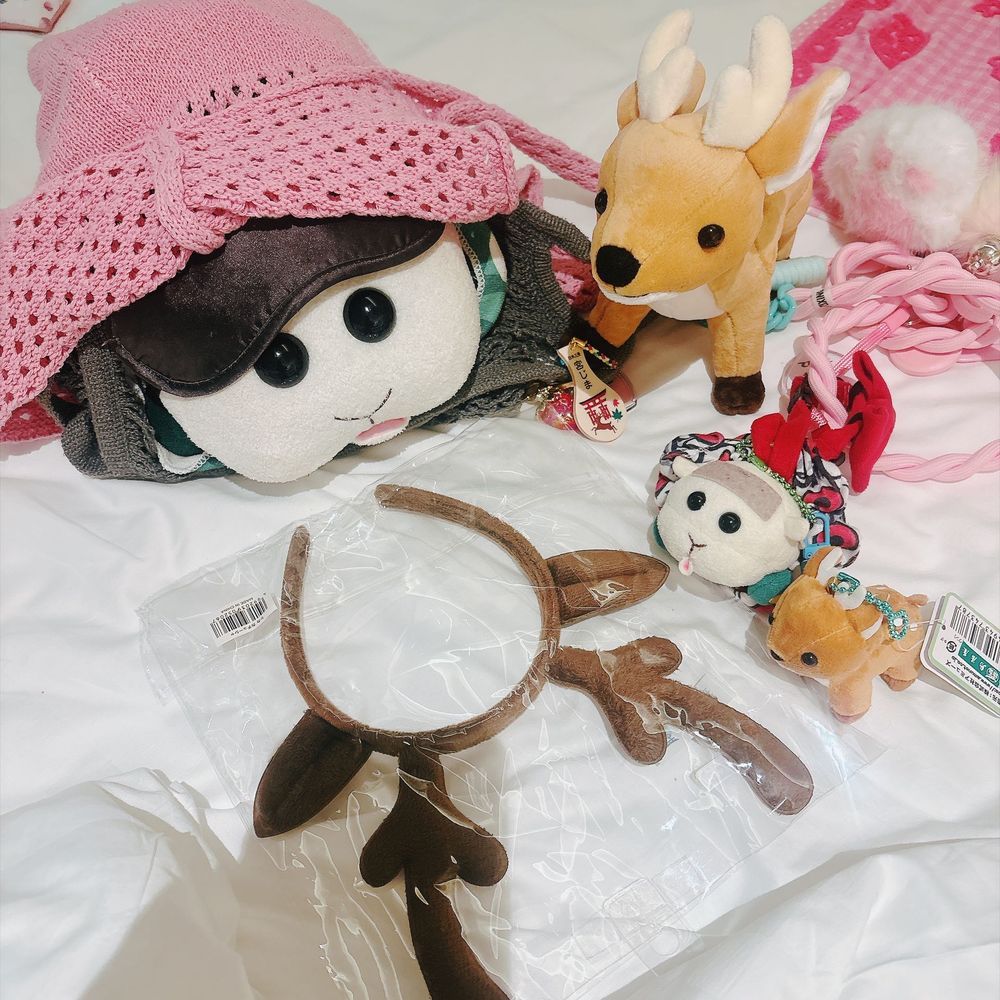 お姉ちゃんがモチ🍡に似合う！てサプライズでお土産買っててくれたんだよぉ〜！嬉しかったんだよぉ〜！モチ🍡
鹿モチ🍡なの〜♡リアリィ🐶