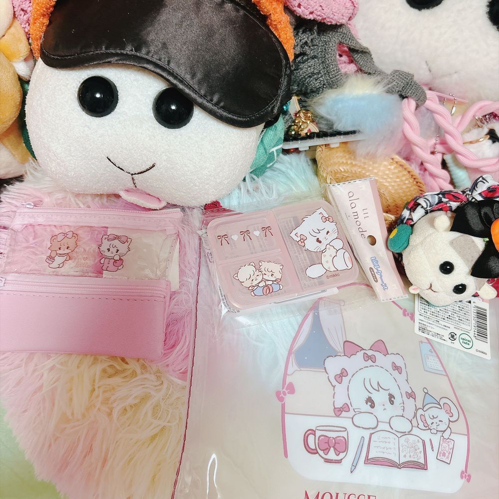 夏が終わってやっとDAISOで日焼けキティを買えたんだよぉ〜！つけまケースは薬入れにするんだってぇ〜！モチ🍡
2枚目のはキャンドゥのやつなの〜♡可愛いの〜♡リアリィ🐶