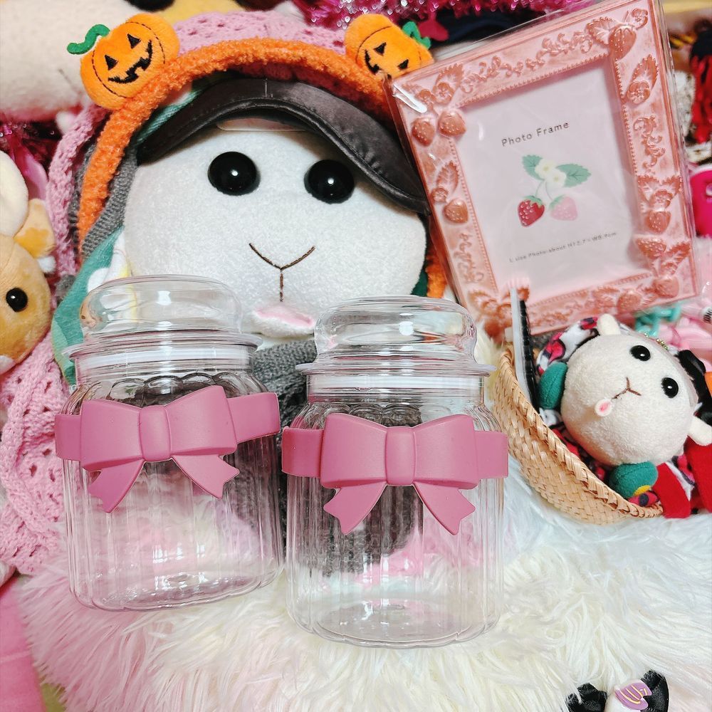 TikTokでたまに見るセリアのやつを買ってみたいんだよぉ〜！モチ🍡
お弁当バンドとプラスチックの瓶風入れ物なの〜♡フォトフレームはいちごなの〜♡リアリィ🐶