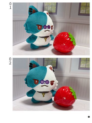 ①いちご　は　みつかって　しまった

②ニ"ャフン
（ぼくのやろ？とでも言う様な顔）

……はい、たうんのものです(　߹꒳​߹ )