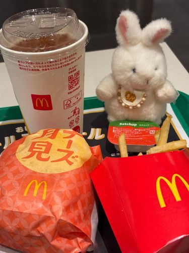 はじめての月見バーガー　美味しさにびっくりしてる