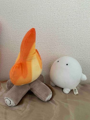 焚き火ぬいを見るわらわら