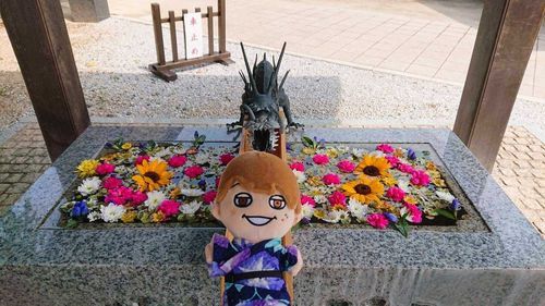 ひまわりの花手水やで。