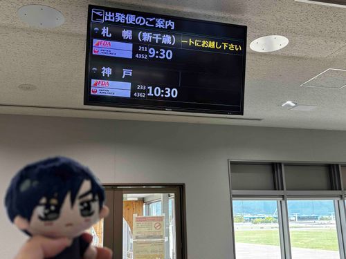 🌹：おはよう...いや、
こんにちはか。俺とフェリーは心音と心音の家族と一緒に今日から北海道旅行だ。（2泊3日） 
信州まつもと空港から新千歳空港までFDAに乗ってきたが片道1時間20分位で来れたぞ。
今は新千歳空港駅から 快速エアポートに乗って札幌に向かっている。

🦔：はじめての✈️たのしかったでしゅ、きないで【りえむ】っておかしがくばられたでしゅけど あまいにおいがしておいしそうだったでしゅ♡

まどから 【うんかい】もみれたでしゅけどすごかったでしゅ！✨️