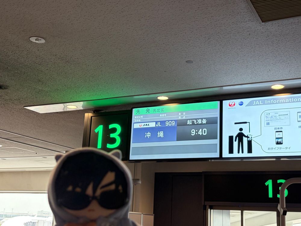 🌹🕶：おはよう これから日本航空のエアバスA350-900に乗って沖縄に出発する。

🌹：9時40分発だったな。
