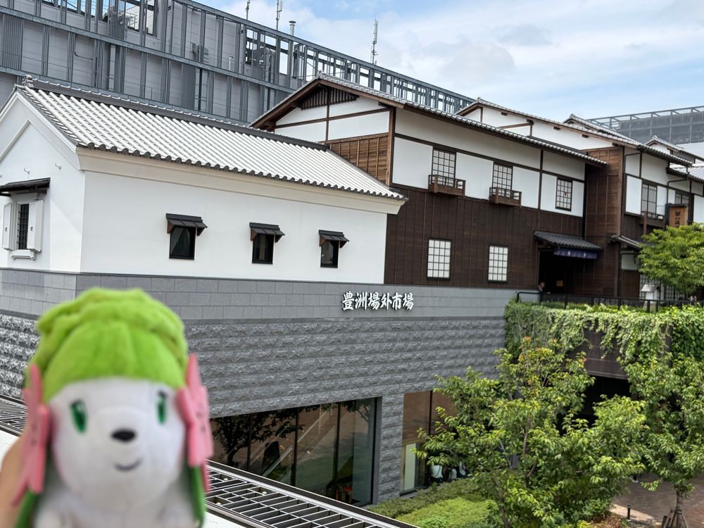 🦔：きょうはひさしぶりにシオンやりょうすけおにいさんととうきょうへおでかけできたでしゅ✨️

🌹：豊洲駅からモノレールのゆりかもめに乗って市場前へ行き、そこから豊洲場外市場 千客万来に行ってきた。食べ歩きが基本なところだからフェリーがうずうずしていたよ（笑）

🦔：いいにおいいっぱいでフェリーこまったでしゅ（笑） でもなかでも
このまぐろぐしがとてもおいしそうだったでしゅ🤤（シオンはそれのあかみぐしをたべてたでしゅ）