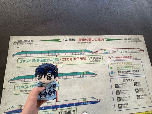 🌹🕶‪：おはよう。今日は盛岡発7時59分発の北海道新幹線で新函館北斗に行く、天気がいいようで何よりだ。
俺たちは4号車に乗る。