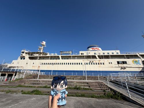 🌹🕶:朝ごはんの後散歩で函館朝市と近くの港に行ったんだが、凄く大きい船がいた。摩周丸というそうだ。