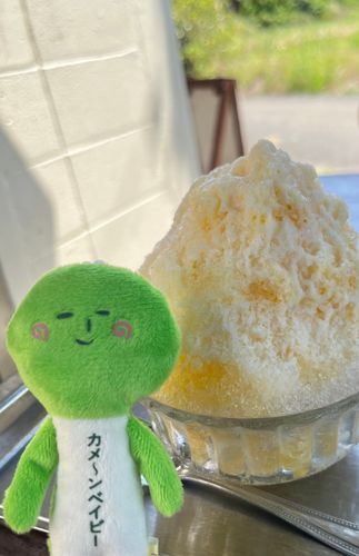 きょうは、パッションフルーツ🥭にミルクがけにしたよ😀