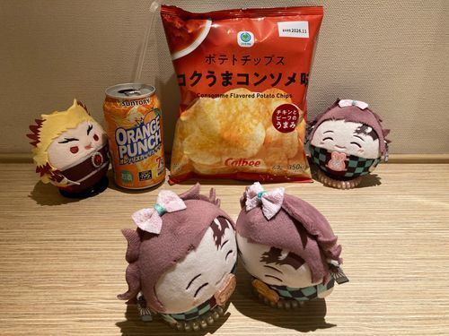 🙋‍♀️
「三男(っ◜◡◝ｃ)🐥ちゃんはもうおねむ👀(そりゃー2：48ですからね‼️)」
「チェックアウトの準備そっちのけで飲みます🫡」