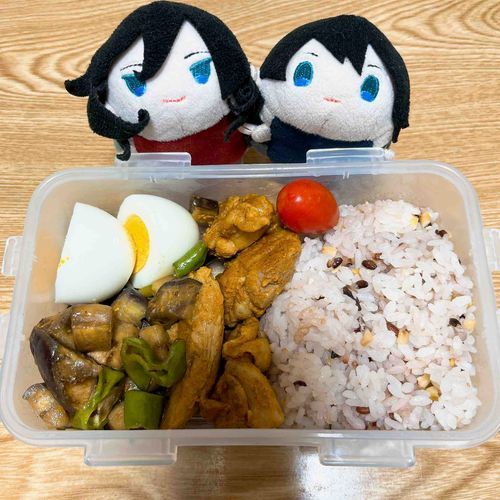 意外と1ヶ月おきくらいになっちゃってますね💦
#今日のお弁当
●タンドリーチキン
●茄子と万願寺とうがらしの炒め物
●ゆで卵
●ミニトマト
●雑穀ご飯