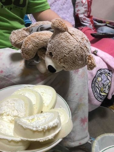 きょうは おみやげに ぎゅうにゅうの ろーるけーきを もらったよ🧸🍰
たべたすぎて のぞきこんだら おちそうに なっちゃって ゆみちゃんに たすけてもらっちゃった🧸💦