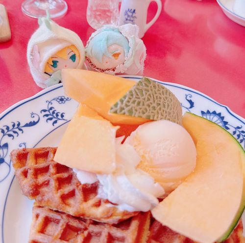 こんたゃ！ことしもこひざとめろんぶのかつどうしてきたゃ！のってるあいすもめろんあじで とてもあまうまなのゃ🍈