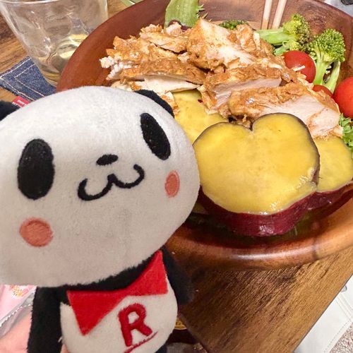 ハートのイモがあったですマン👀🐼🍠💛✨