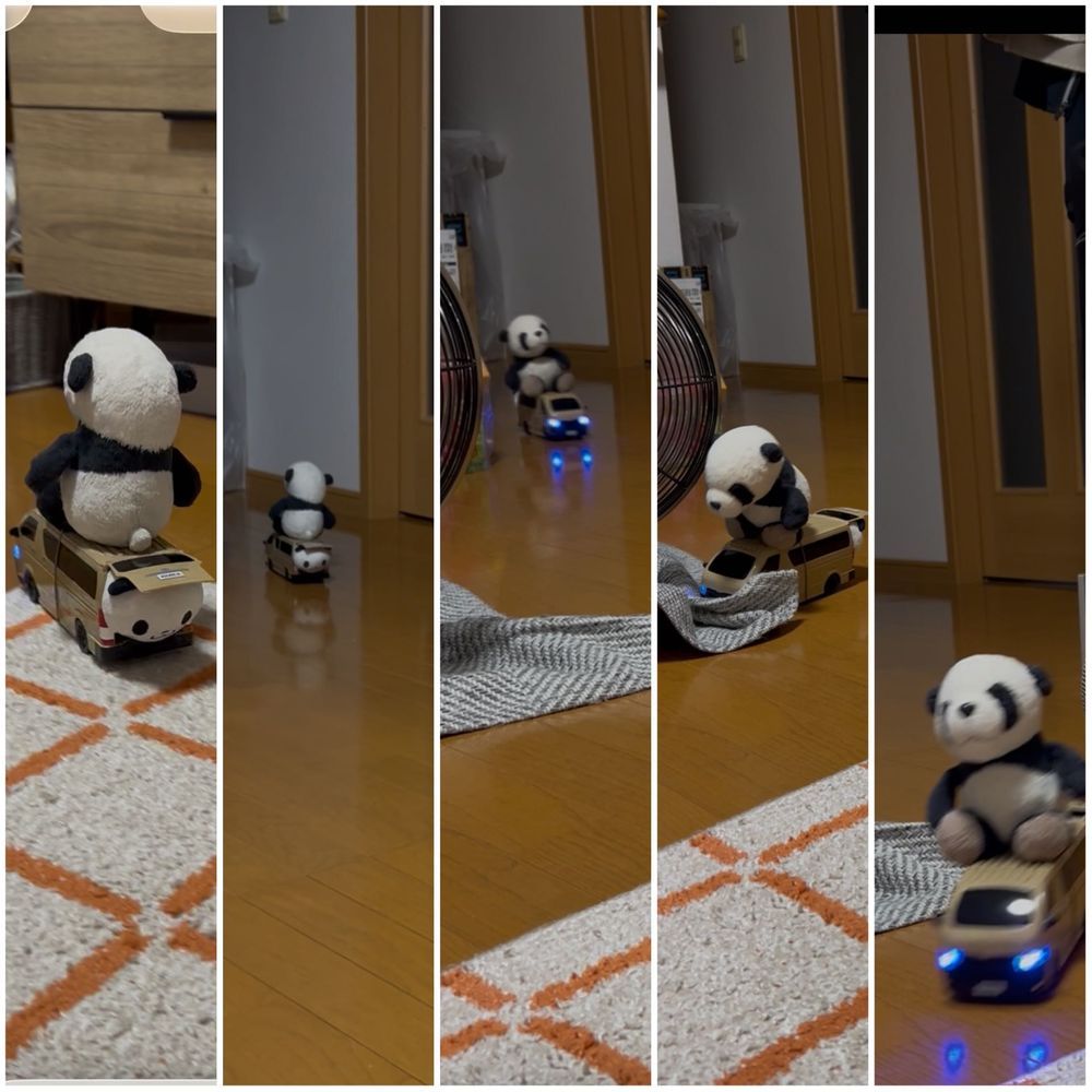 ご主人様がげーむせんたで、とってもたのしいオモチャ取ってくれたパン！🐼👀✨