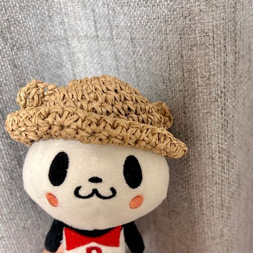 ご主人様が麦わら帽子つくってくれたですマン🐼👒これでこの夏を元気に過ごせそうですマン🌞
