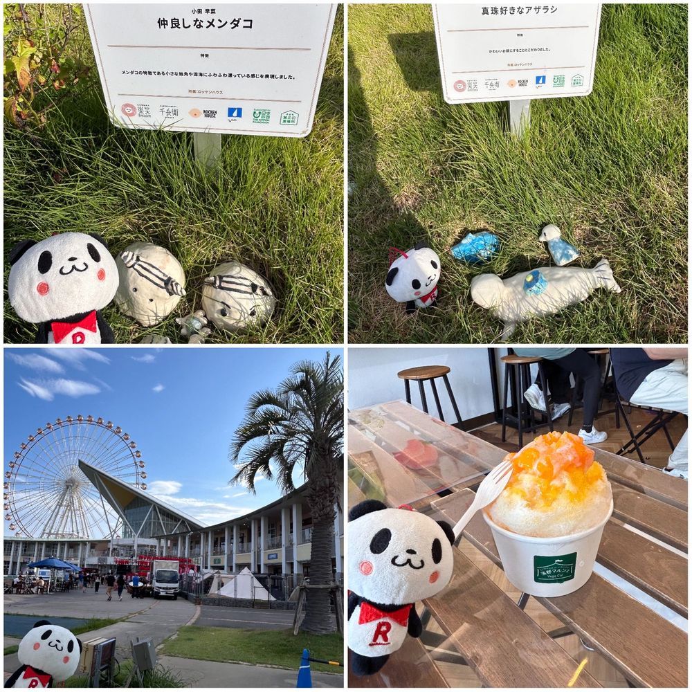 今日は愛知県に遊びに行ったパン❣️竹島ファンタジー館というところを見つけてすごく行きたくなったから、きゅうきょ向かったんだパン🐼ラッシーちゃん🦭がとてもよろこんでたパン👀💖ファンタジー館のようすは、またあした載せるパン🐚♪