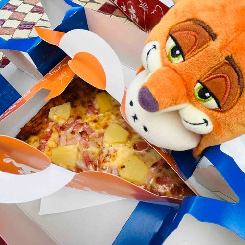 ふれっしゅなあまさと ほどよいえんみで とてもおいしいぴざを たべたよ
