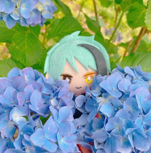 「おうえんだん」
あじさいさんで　じぇぬい　おうえん　ふれっふれっ　がんばれぇ　します！