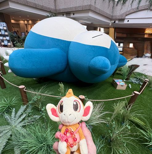 ヒーくんです。
いろんなところにポケモンがいたよ！ふと見上げたらゴーストが寝ててびっくり！お外にもいっぱいいたよ！
ランドマークタワーには大きなかびごん！みんなでたくさん写真を撮ったよ！